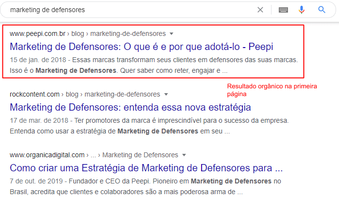 Como aumentar o tráfego orgânico do site exemplo