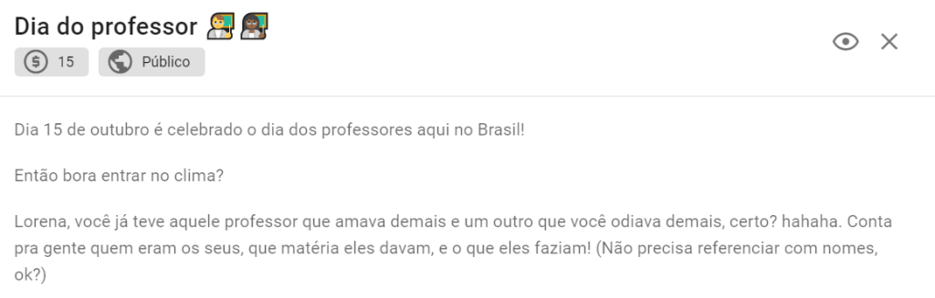 ideias de desafios