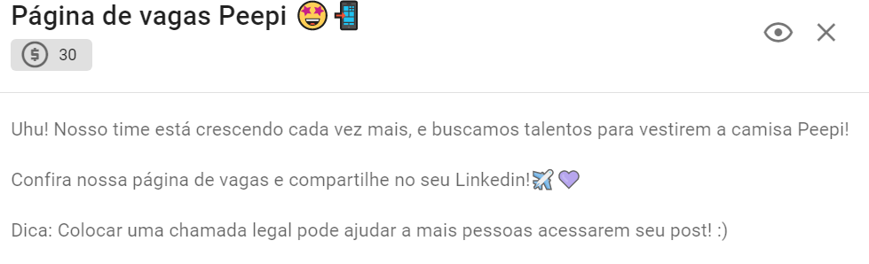 vagas peepi