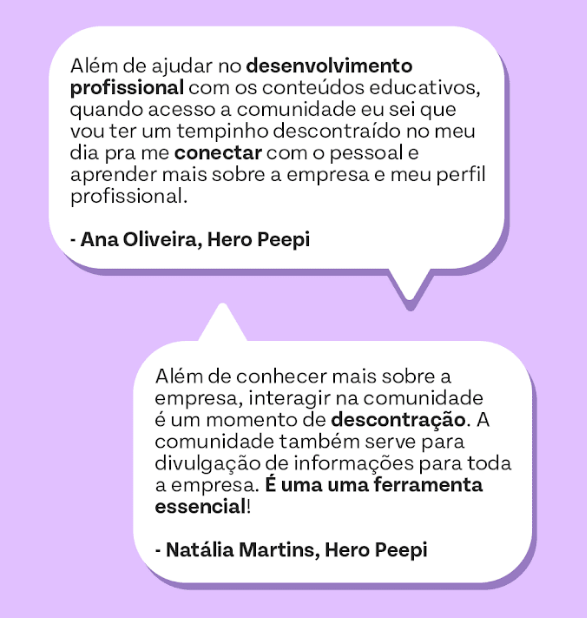 depoimento dos colaboradores