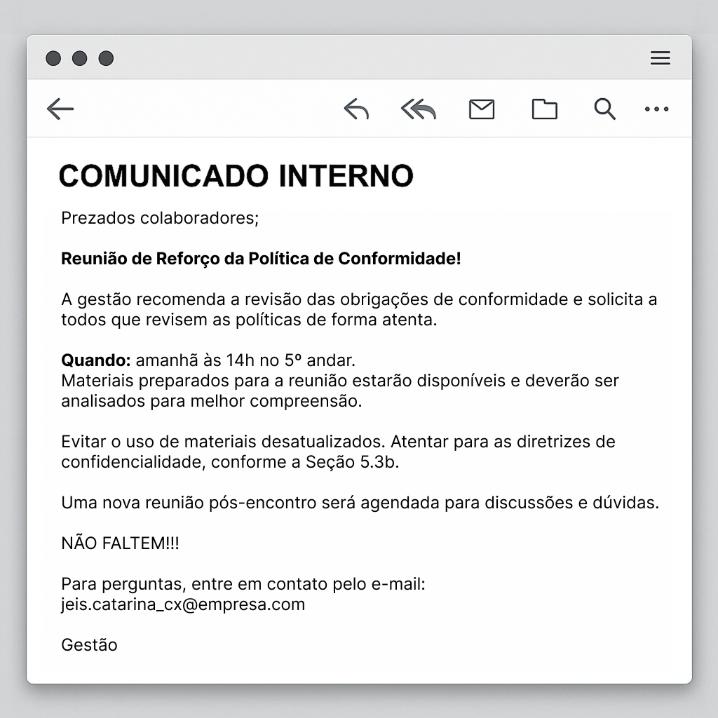 erros na comunicação interna